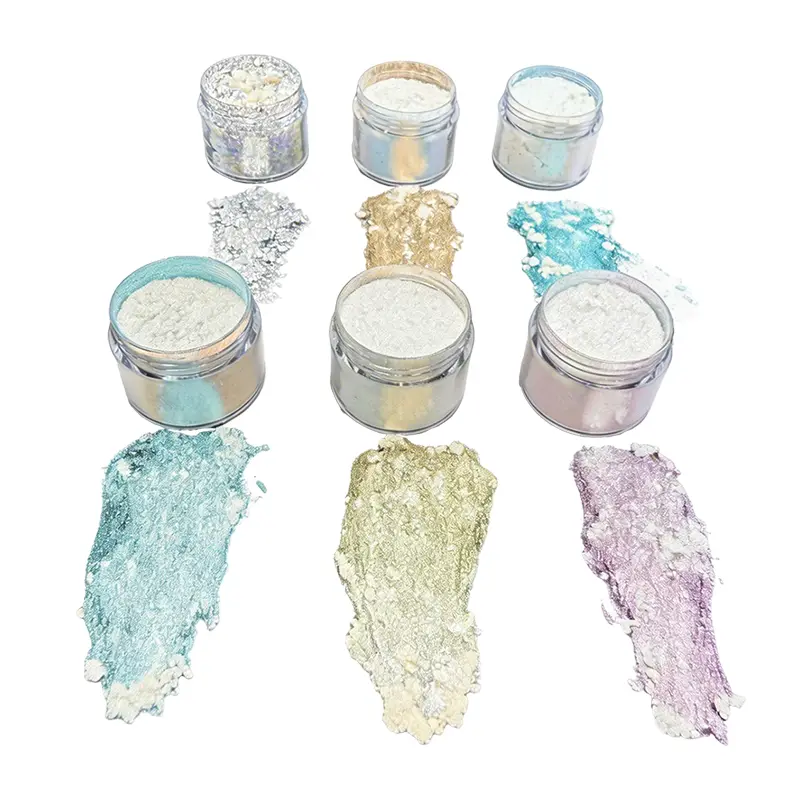 Pigmen Pergeseran Warna Transparan Fantasi Perak untuk Sorotan Eyeshadow